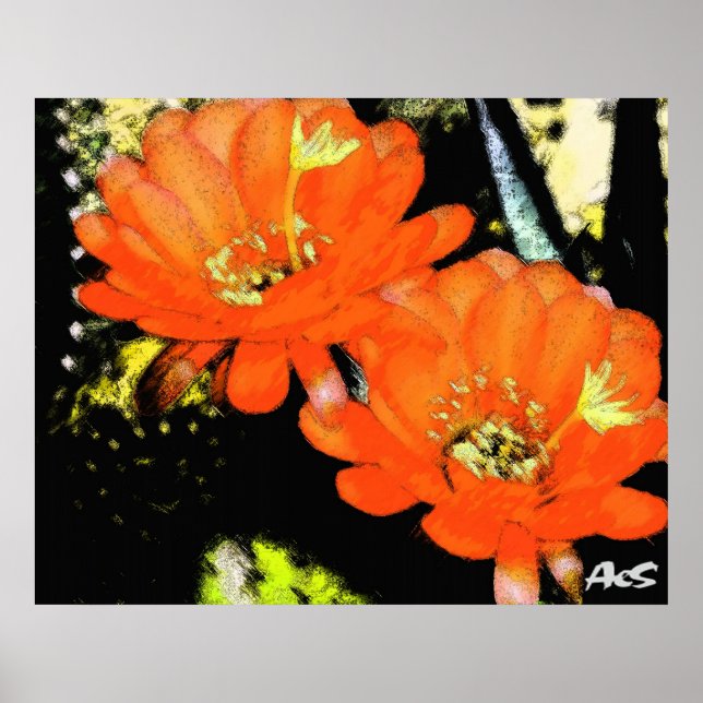 PÓSTER NARANJA FLOWERS (Frente)