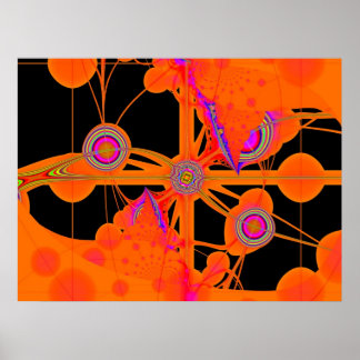 Póster Naranja Fractal