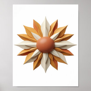 Póster Naranja Fresca FLOR NARANJA Y BLANCA Diseño Modern