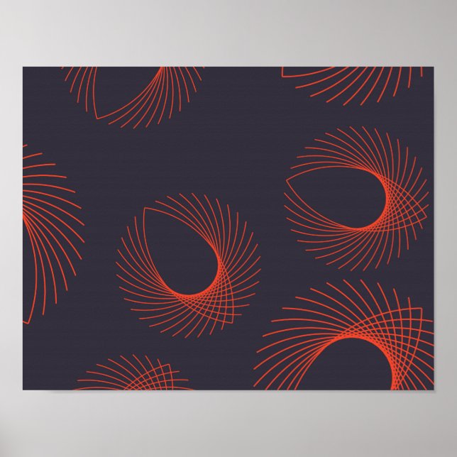 Póster Naranja, fresco, moderno, geométrico de abstracció (Frente)