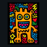 Póster Naranja Funky Alien - Neon Pop Art Quirky Creatura<br><div class="desc">¡Trae a casa diversión neonatal con este naranja extraño! Una criatura peculiar con formas salvajes y garabatos vibrantes,  llena de espíritu de arte pop divertido. Perfecto para añadir energía lúdica y neón a tu espacio.</div>
