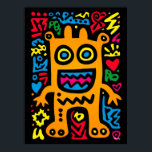 Póster Naranja Funky Alien - Neon Pop Art Quirky Creatura<br><div class="desc">¡Trae a casa diversión neonatal con este naranja extraño! Una criatura peculiar con formas salvajes y garabatos vibrantes,  llena de espíritu de arte pop divertido. Perfecto para añadir energía lúdica y neón a tu espacio.</div>
