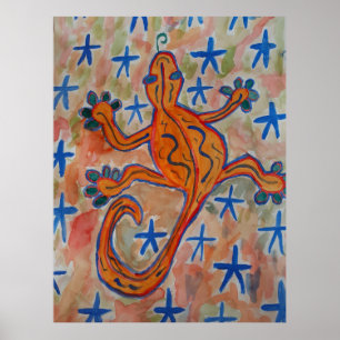 Póster Naranja Gecko