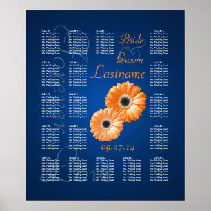 Póster Naranja Gerbera Daisy Boda