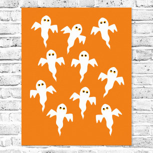 Póster Naranja Ghost Halloween