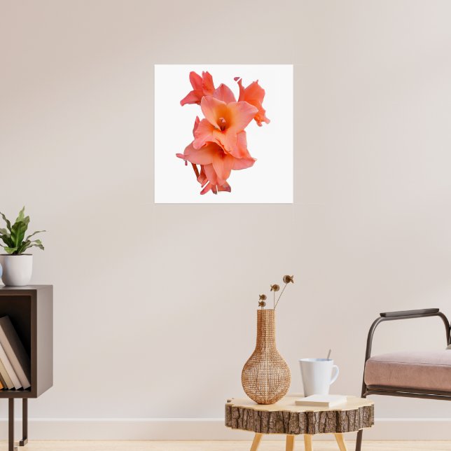 Póster Naranja Gladiolus Floral (Salón 3)