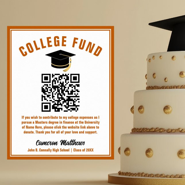 Póster Naranja Graduate College Fund QR Code (Subido por el creador)