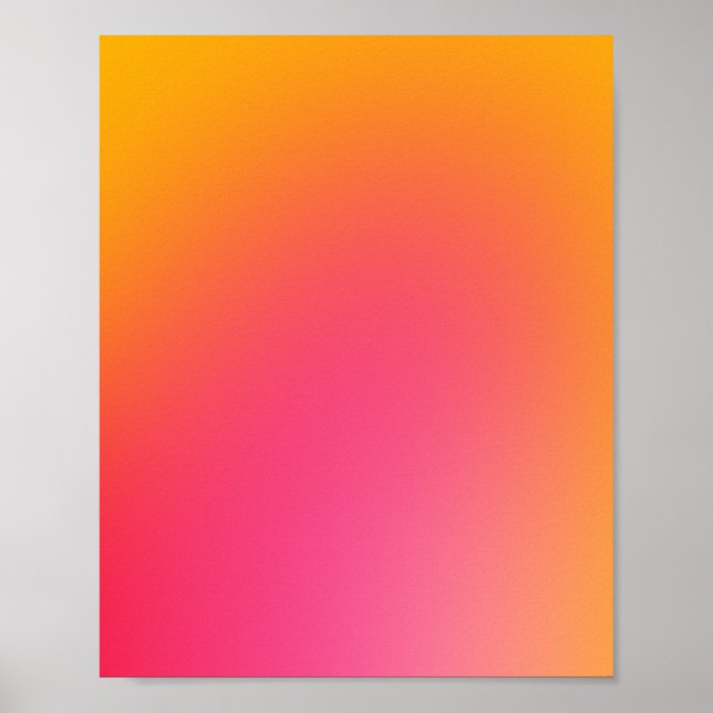 Póster Naranja Gris Y Gradiente Rosa (Frente)