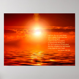 Póster Naranja inspirador del atardecer Golden Sky Sea Go