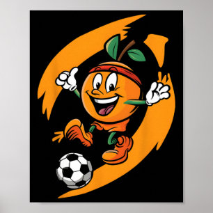 Póster Naranja Jugando Fútbol