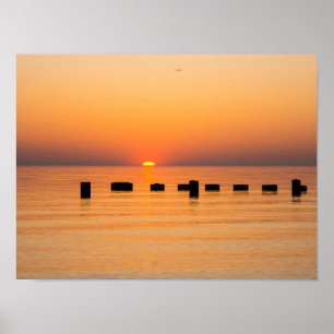 Póster Naranja Lake Sunrise