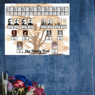 Póster Naranja Leafage Tree Art Two Family Trees Poster