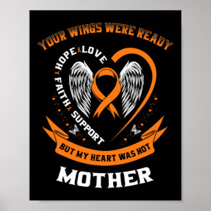 Póster Naranja Leukemia Conciencia Mamá Tus Alas Fueron L