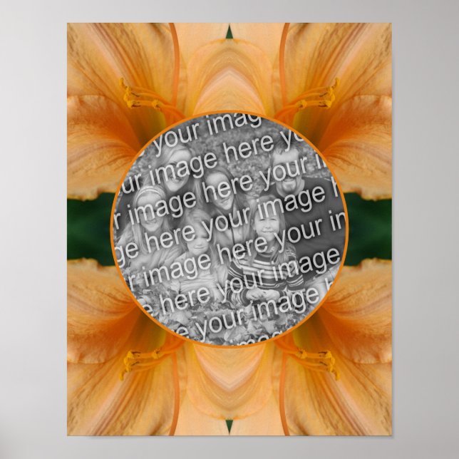 Póster Naranja Lily Flower Frame Crea Tu Propia Foto (Frente)