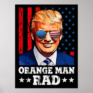 Póster naranja man rad , pro trump