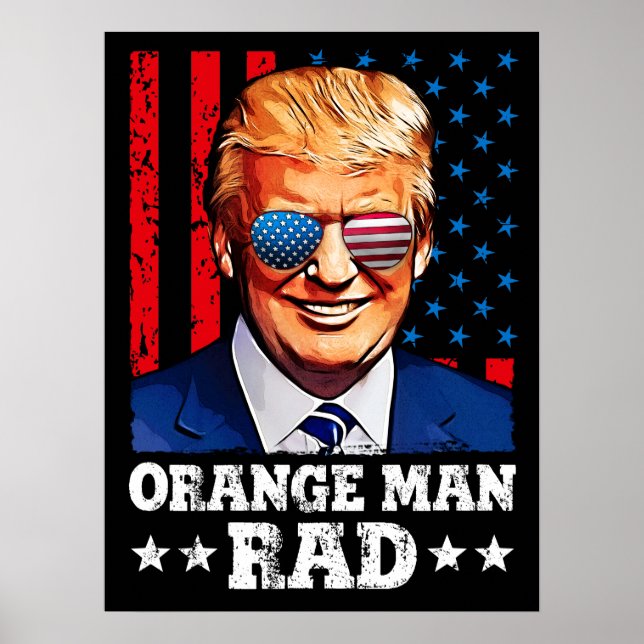 Póster naranja man rad , pro trump (Frente)