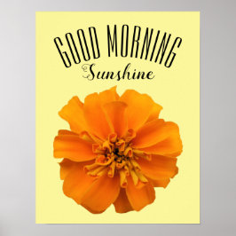 Póster Naranja Marigold Buenos Días Sunshine