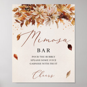 Póster Naranja Marigold Mimosa Bar Rótulo
