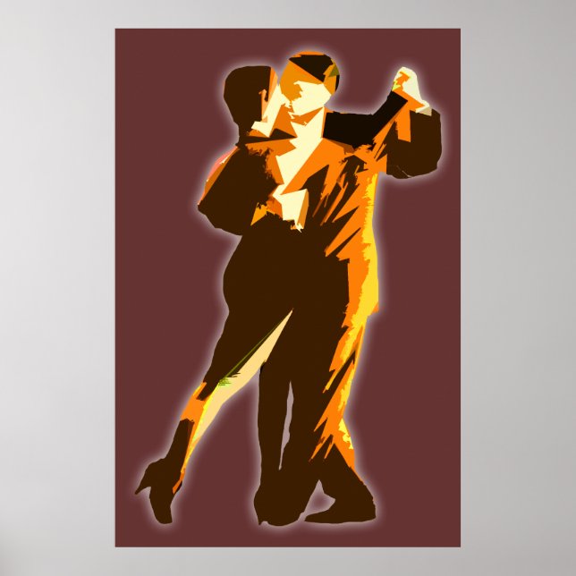 Póster naranja moderno poster3 (Frente)