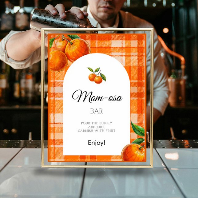 Póster Naranja Mom-osa 3D Citrus Plaid Drake Baby Shower (Subido por el creador)