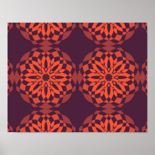 Póster Naranja morado fresco, único, moderno abstracto de