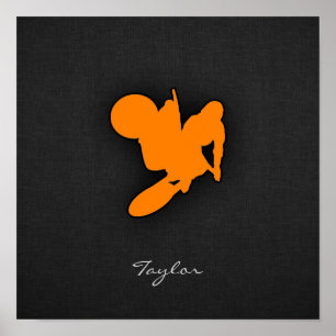 Póster Naranja Motocross