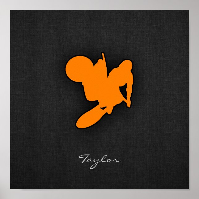 Póster Naranja Motocross (Frente)