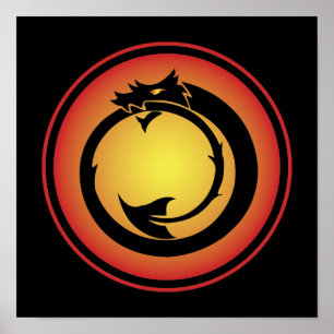 Póster Naranja Ouroboros Dragon