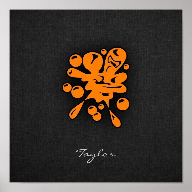 Póster Naranja Paintball (Frente)