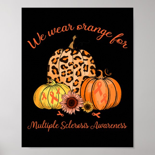 Póster Naranja Para Esclerosis Múltiple Conciencia Calaba (Frente)