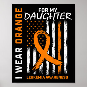 Póster Naranja Para Hija Leucemia Sensibilización America
