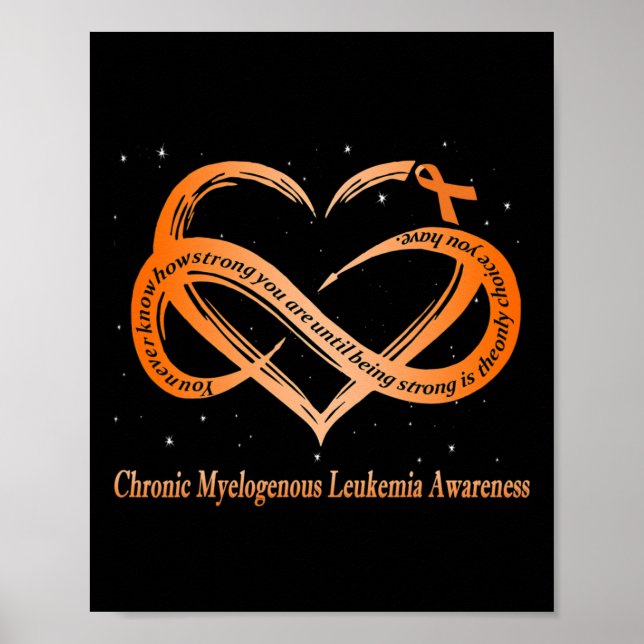 Póster Naranja Para Leucemia Mieloide Crónica Warri (Frente)