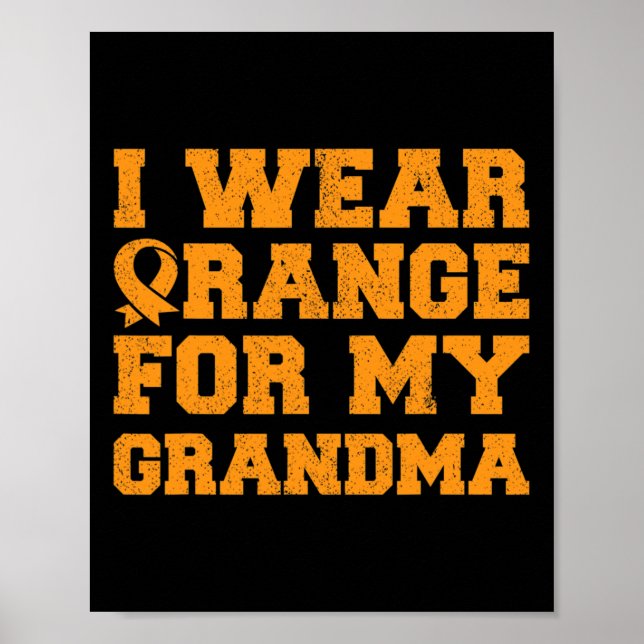 Póster Naranja Para Mi Abuela De Concienciación Sobre La  (Frente)