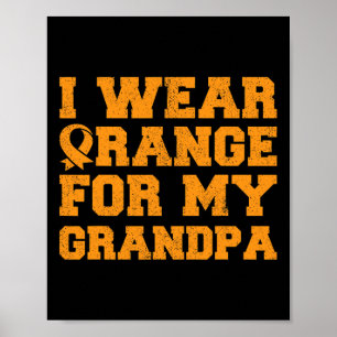 Póster Naranja Para Mi Abuelo De Concienciación Sobre Leu
