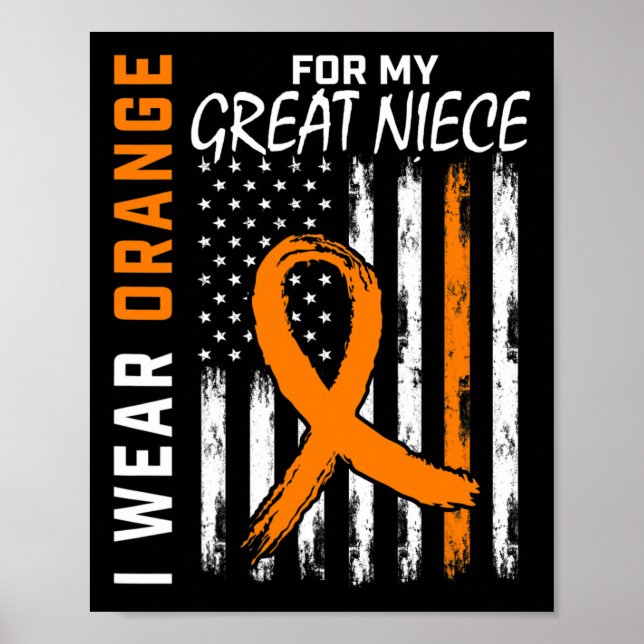 Póster Naranja Para Mis Awarenes De Cáncer De Leucemia De (Frente)