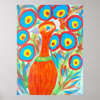 Póster Naranja Peacock
