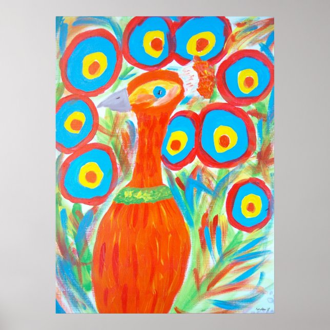 Póster Naranja Peacock (Frente)