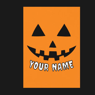 Póster Naranja personalizado Calabaza Halloween su nombre