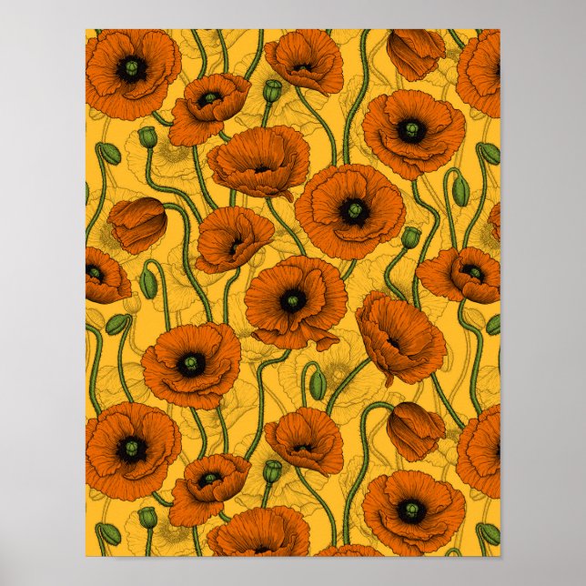 Póster Naranja Poppies (Frente)