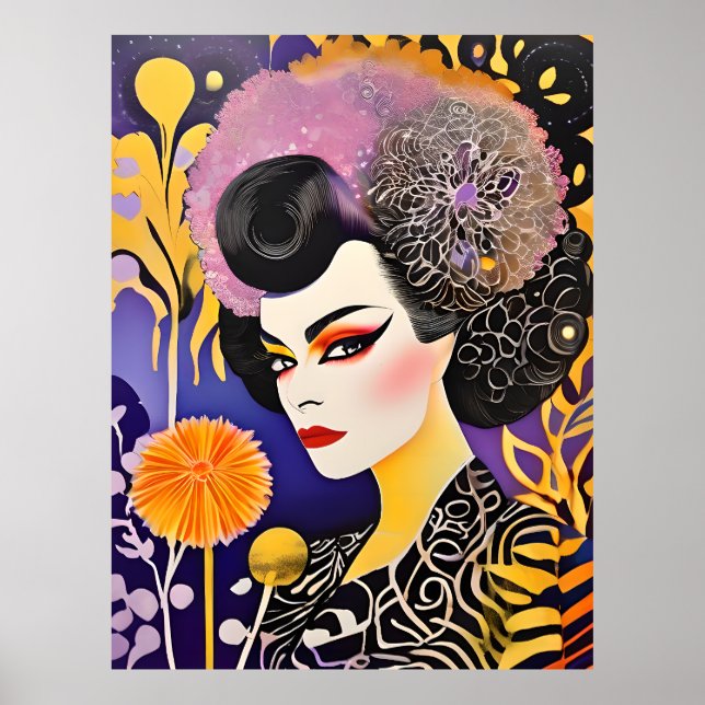 Póster Naranja púrpura de la Reina de la Arrastración Mag (Frente)