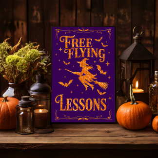 Póster Naranja Purpurina Lecciones de Flying Libres de Br