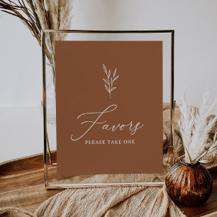 Póster Naranja Quemada Boho favorece el Rótulo