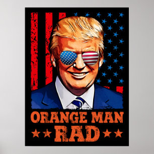 Póster naranja rad pro trump