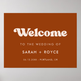 Póster Naranja retro y elegante Bienvenidos a nuestro bod