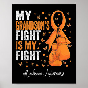 Póster Naranja Ribbon Abuela Leucemia Awareness