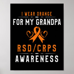 Póster Naranja Ribbon Crpsrsd Sensibilización Para El Abu