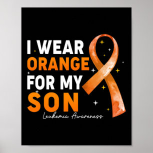 Póster Naranja Ribbon I Usa Naranja Para La Leucemia Infa