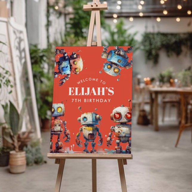 Póster Naranja Robot Tech Gear Builder Rótulo de fiesta d (Subido por el creador)