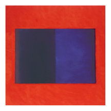 naranja rojo en azul