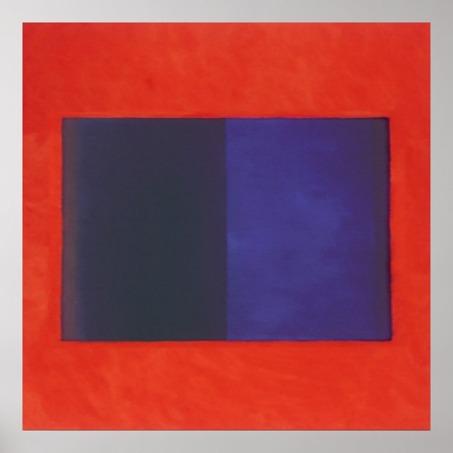 Póster naranja rojo en azul (Frente)